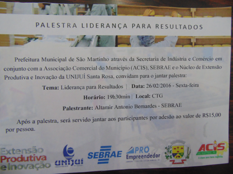 Palestra "Liderança para Resultados".